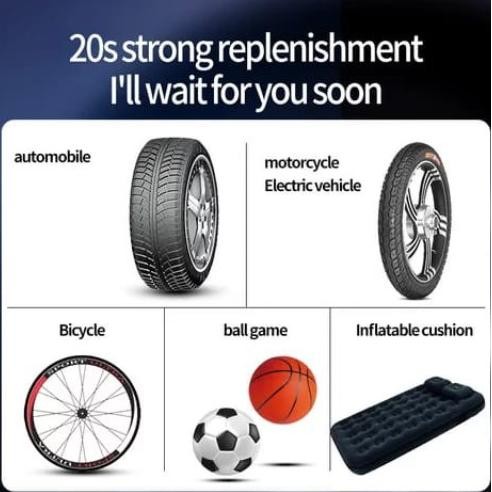 Pompa Ban Elektrik Portable Air Pump Electric Wireless 150 Psi 6000Mah - Asli