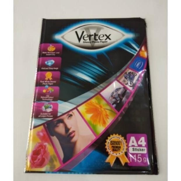 

Kertas Photo Stiker Vertex A4 115G / Vertex Glossy Foto Paper Sticker Terbaru