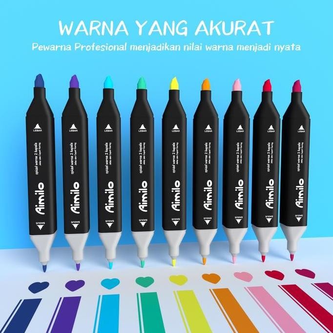 

AIMILO SPIDOL WARNA SET / 1 SET SKETCH MARKER 48 / 60 / 80 WARNA
