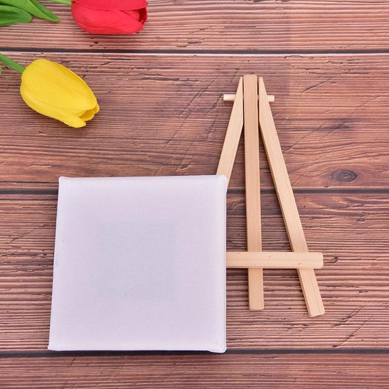 

Mini Painting Stretched Canvases On Wooden Frames Painting Easel For Art Supplies 10Cm X 10Cm For Children'S