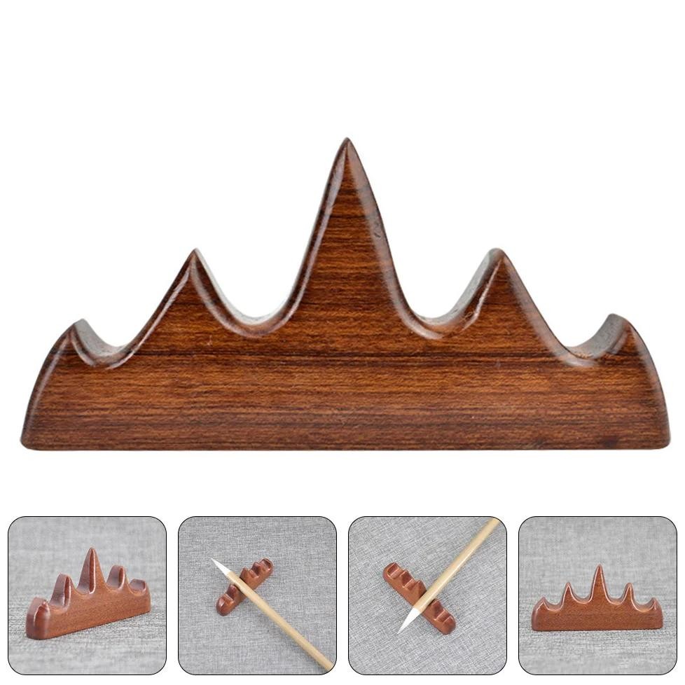 

Brush Holder Pencil Wood Wooden Calligraphy Chinese Painting Practical Racks Rest