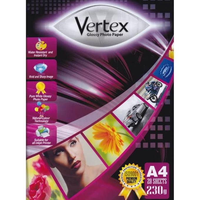 

Vertex Kertas Foto Glossy A4 20 Lembar 230 Grams Kualitas Premium [Bisa Bayar Di Tempat] Best Seller