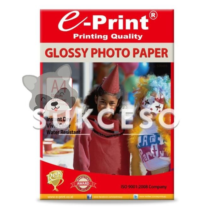 

Eprint Glossy Photo A4 120Gr 50Sheet / Kertas Foto Glossy Isi 50 Best Seller