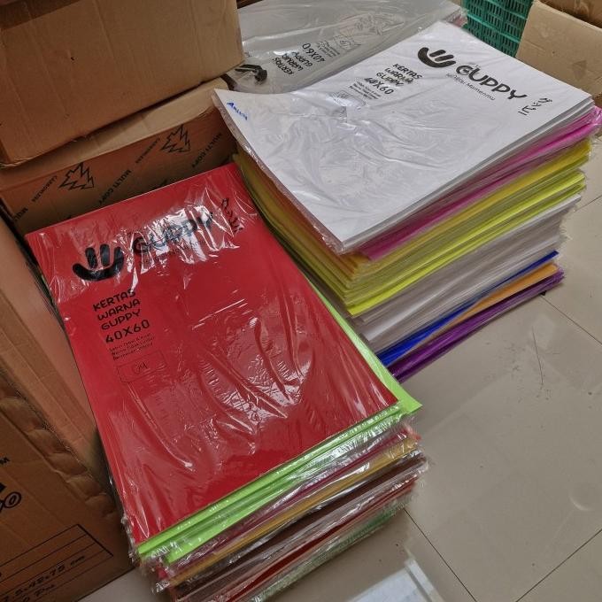 

10 Lembar Kertas Paper Spotlight Asturo Merk Guppy 40X60Cm Warna Warni Belakang Putih Terlaris