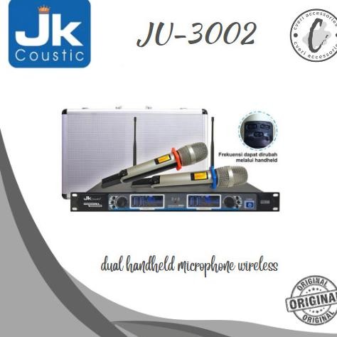 Produk Baru JK Coustic JU3002 Dual Microphone Wireless Handheld Original JU-3002