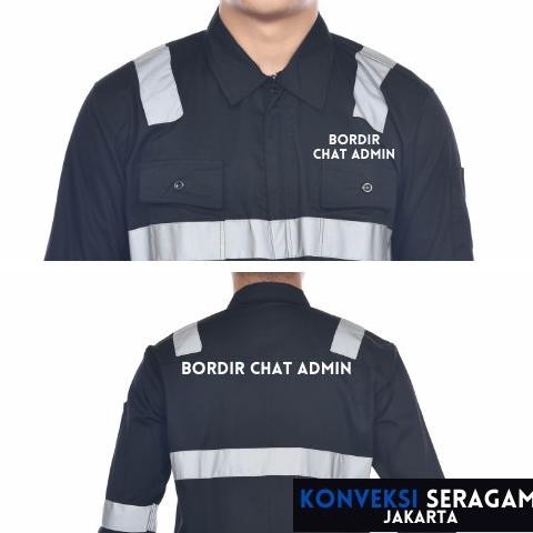 Baju Kemeja Wearpack Seragam Proyek Tambang Safety Hitam  Panjang Termurah