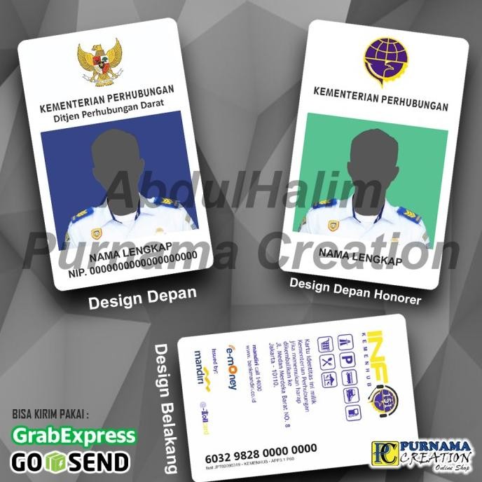 

ID Card IDcard Kemenhub Kementerian Perhubungan FREE DESIGN murah