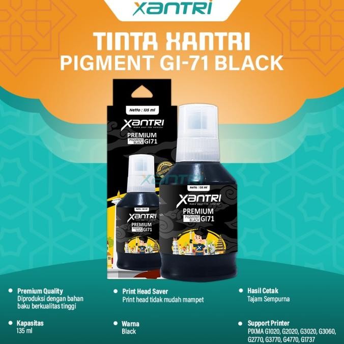 Tinta Xantri Premium GI71 GI-71 CMYK PIXMA G1020 G2020 G3020 G3060 Original