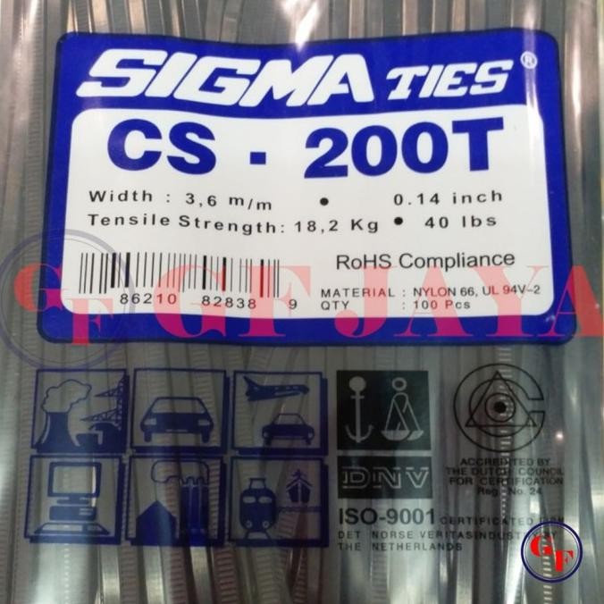 

Kabel Ties / Tis Sigma CS 200 T / 20cm / 20 cm Hitam / Putih CS200T murah