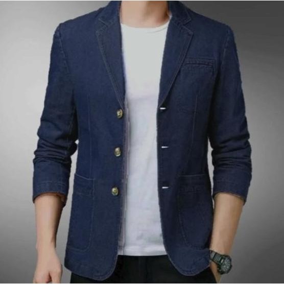 new  [JAS BLAZER JEANS DENIM AUSTIN SC] blazer pria denim varian warna murah