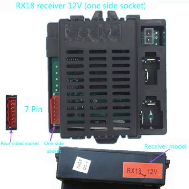 Premium Receiver Weelye Rx18 12V / 6V 7Pin Socket A / B 80W Mobilan Aki Modul Ic Reseiver Reciver Re