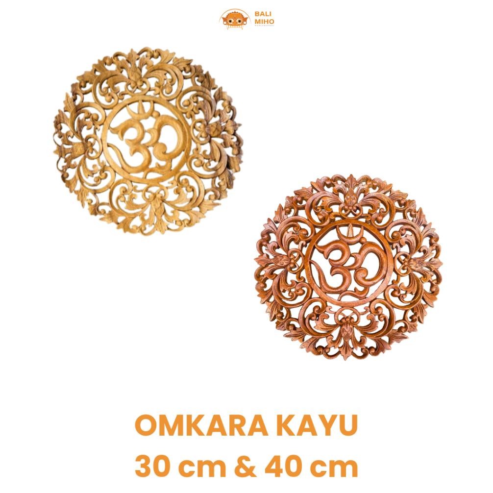 Living Dekorasi Dinding Omkara Ukir - Hiasan Dinding Omkara - Pandil Kayu - Hiasan Dinding Kayu - De