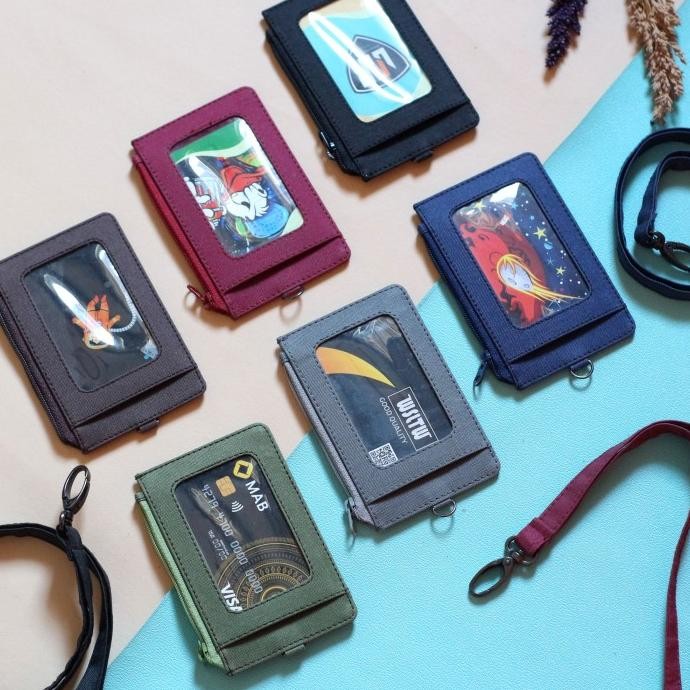 

Id Card Name Tag Holder Polos Gantungan Dompet ID Rensleting murah