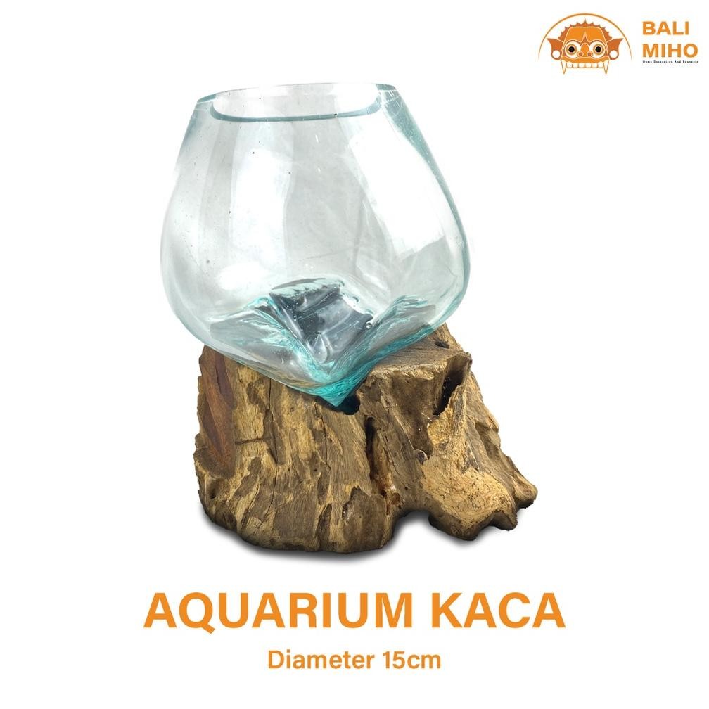 Living Glass On Wood - Akuarium Cupang Kayu - Aquarium Kaca Dan Kayu - Vas Bunga Kaca Dan Kayu - Aku