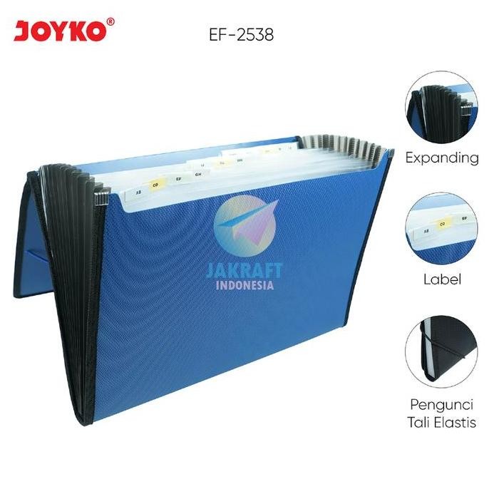 

(1 Pcs) Expanding File w/ Elastic Band F4 FC Folio JOYKO EF-2538 Map Accordian Akordeon Harmonika Plastik Tali Dokumen Sertifikat Berkas 13 Kantong Pocket murah