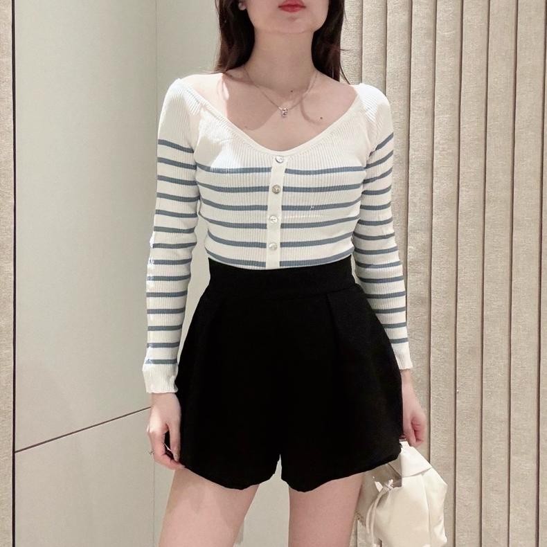 [ Atasan Wanita Atasan Rajut Lengan Panjang Rajut Kaos Wanita Vest Wanita Atasan Wanita Atasan Halte