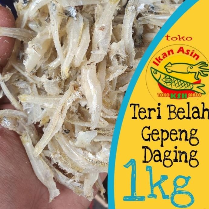 

Grosir Ikan Asin Teri Belah Gepeng,Daging-1Kg