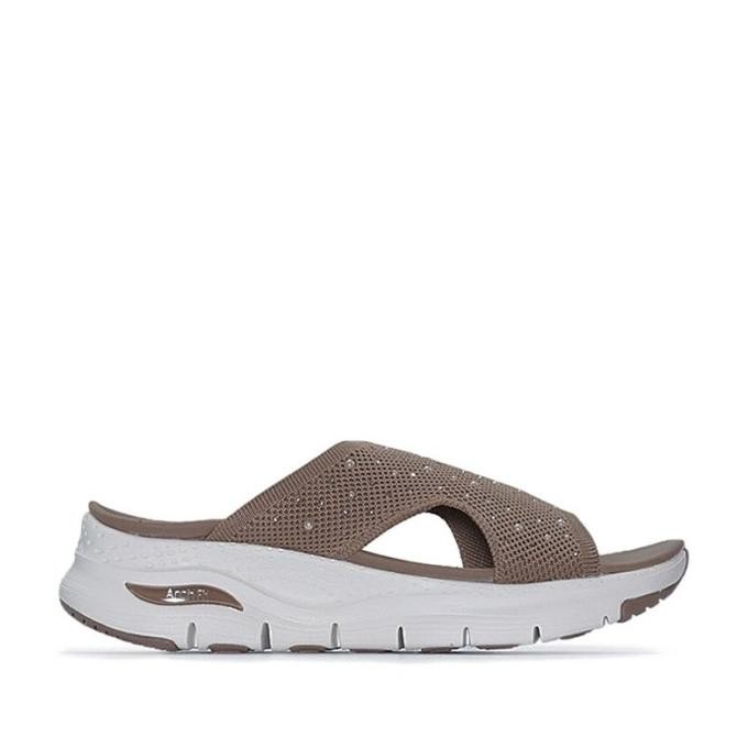 Skechers Sandal wanita Arch Fit Women's - Brown Original