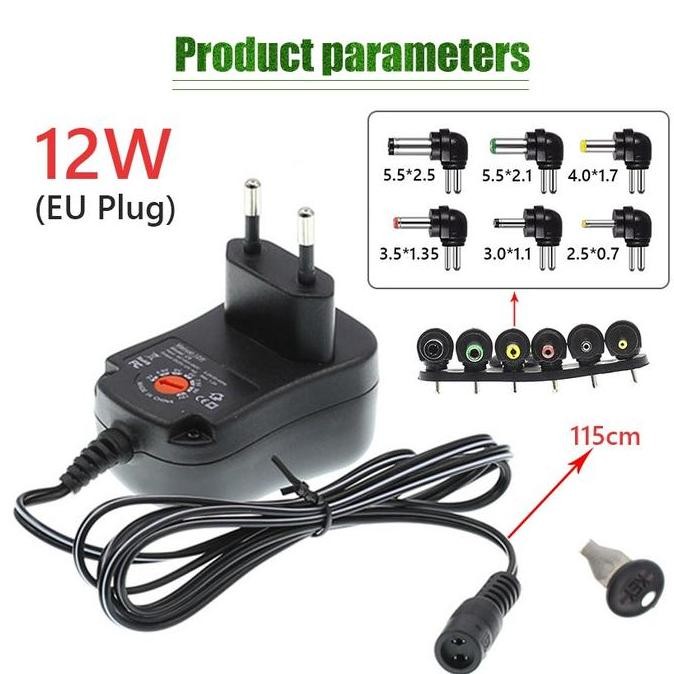 Adaptor Adjustable Multi Jack 3-12 Volt Dc New Stok