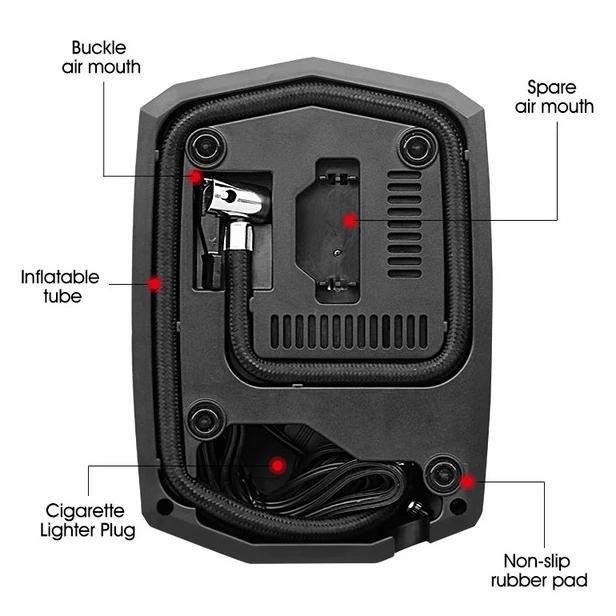 Pompa Ban Mobil 12V Sepeda Motor Elektrik Portable Serbaguna Inflator - Asli