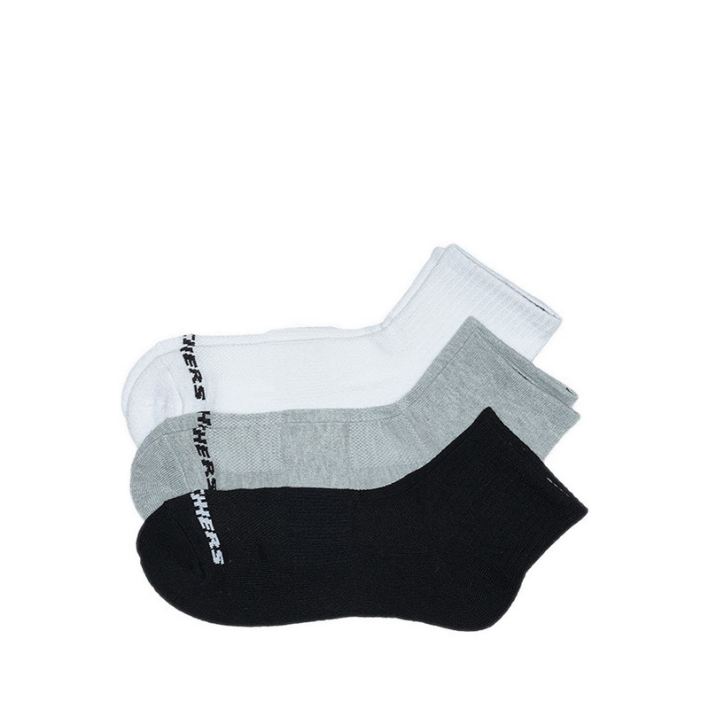 Skechers 3Pk  1/2 Terry Qtr Crew Mens - White/Grey