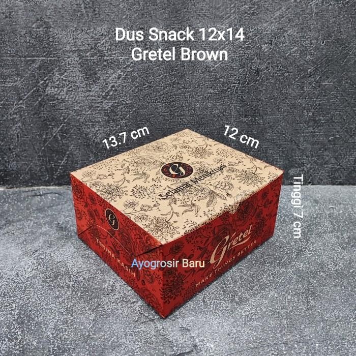 

Dus Kraft 12X14 Per 100 Pcs Gs Brown Gretel Kraft Kotak Kue Snack Box