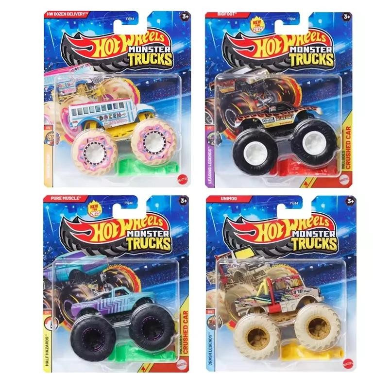Original Hot Wheels Car Monster Trucks Toys For Boy 1/64 Diecast Dozen Delivery Unimog Big Foot Gott