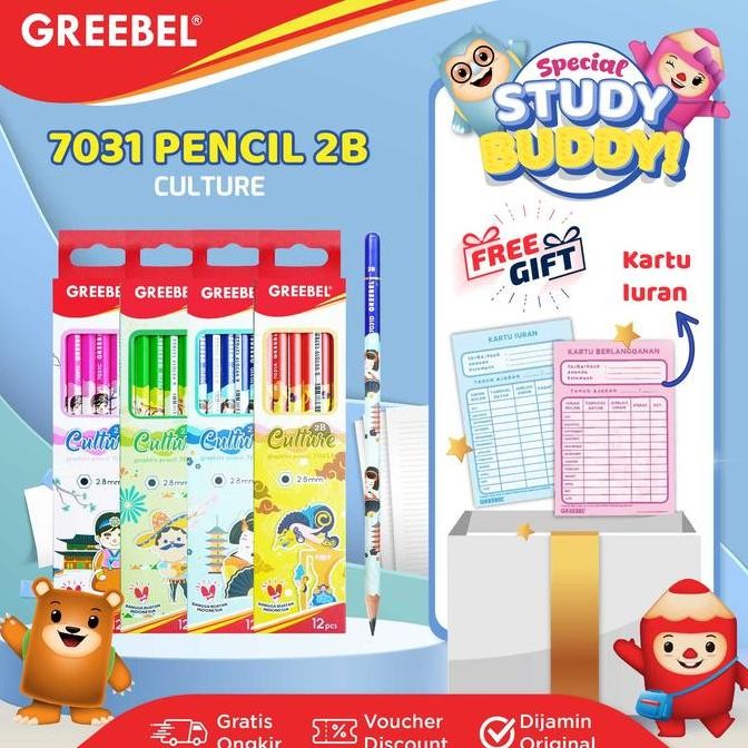

Terbaru GREEBEL Pensil Kayu 2B 7031 Culture (12PCS/SET) / Pensil Tulis / Grafit / Graphite / Pensil Ujian Sekolah / Pensil Gambar