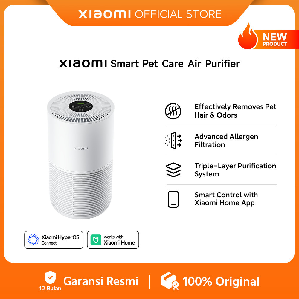 Xiaomi Smart Pet Care Air Purifier | Effectively Removes Pet Hair & Odors | Advanced Allergen Filtra