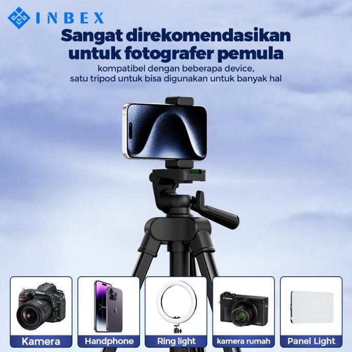 BEST INBEX IT130 TRIPOD 130CM PROFESIONAL TRIPOD HANDPHONE/KAMERA/DSLR+BLUETOOTH REMOTE COD