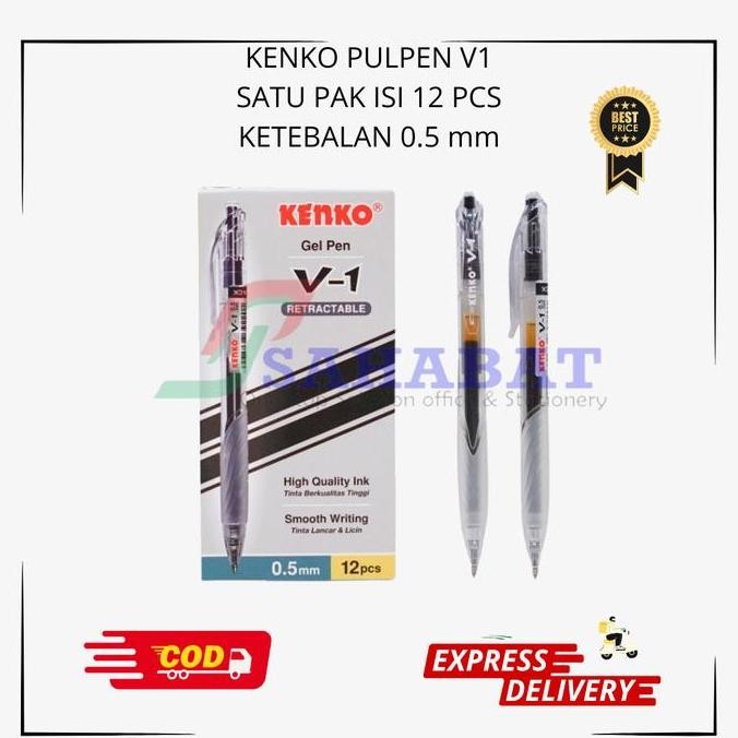 

Tersedia Kenko Pulpen V1 Murah Ballpoint Gel Retractable 0.5 Mm Satu Pak Isi 12 Pcs