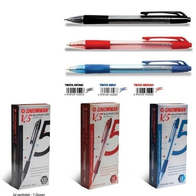 

Tersedia [ Pack ] Pulpen Ballpoint 0,7 - Snowman V5 Murah!