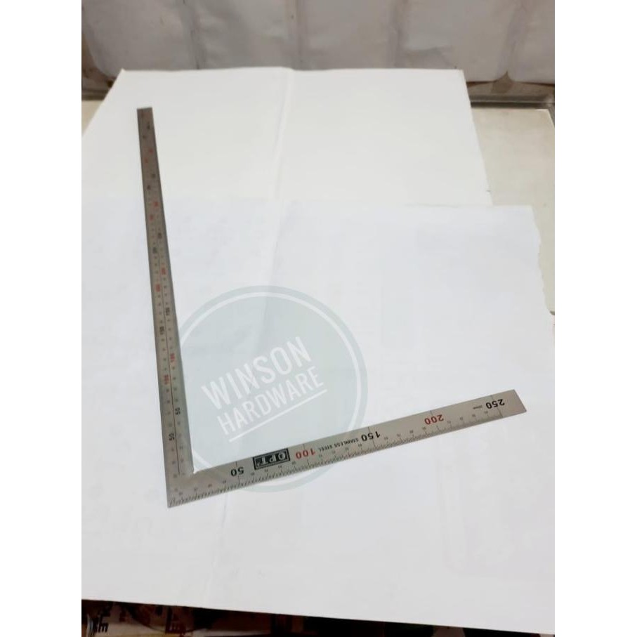 

siap kirim penggaris siku meter l stainless steel 25 x 50 cm opt besi taiwan