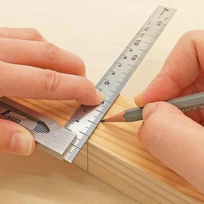 

siap kirim penggaris siku 15 cm 62009 shinwa scale stainless steel square