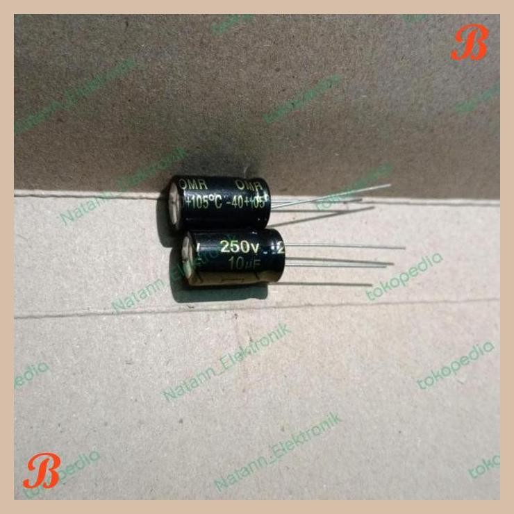 [MRD] 6253 KAPASITOR ELCO 10UF 10 UF 250V 250VOLT 250 VOLT OMR JEPANG