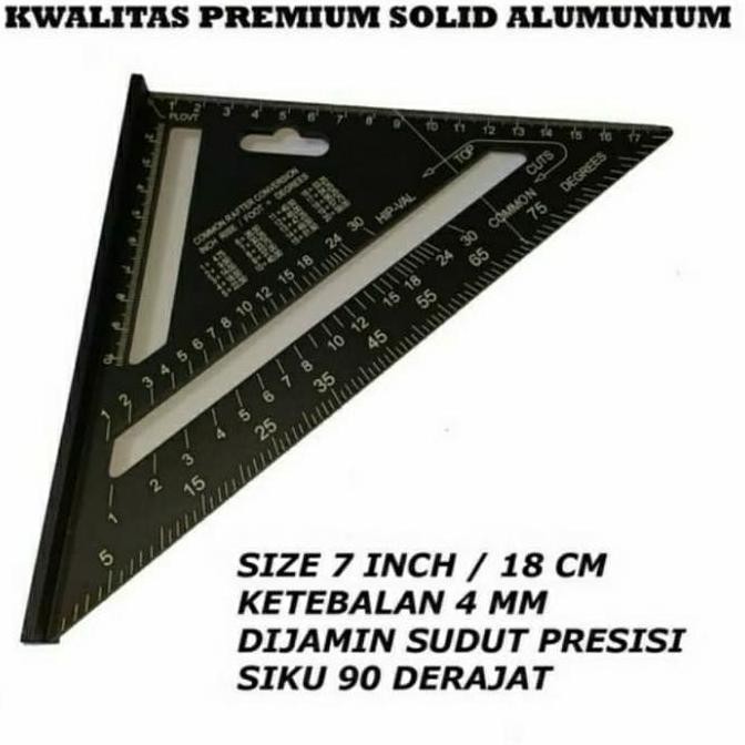 

siap kirim speed square 7" solid black / penggaris siku segitiga hitam
