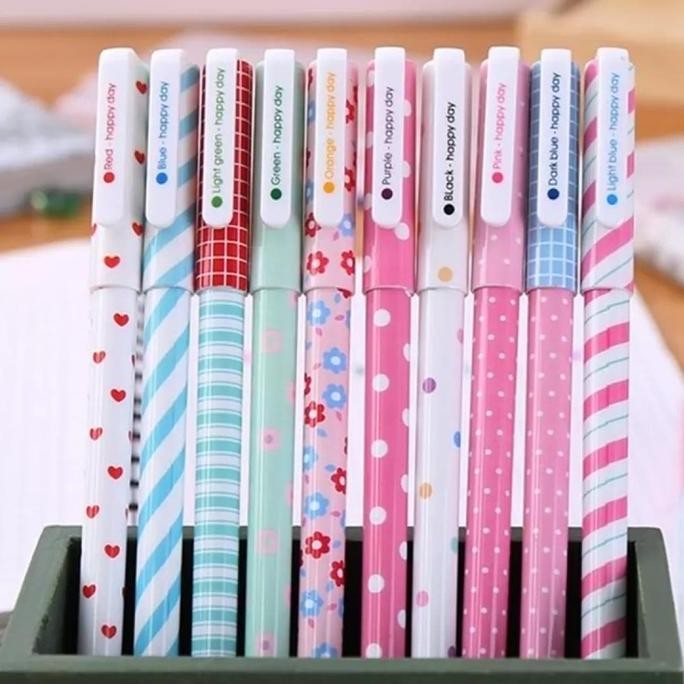 

Tersedia 10 Pcs Gel Pens / Pulpen Gel Warna-Warni Lucu 0.38Mm
