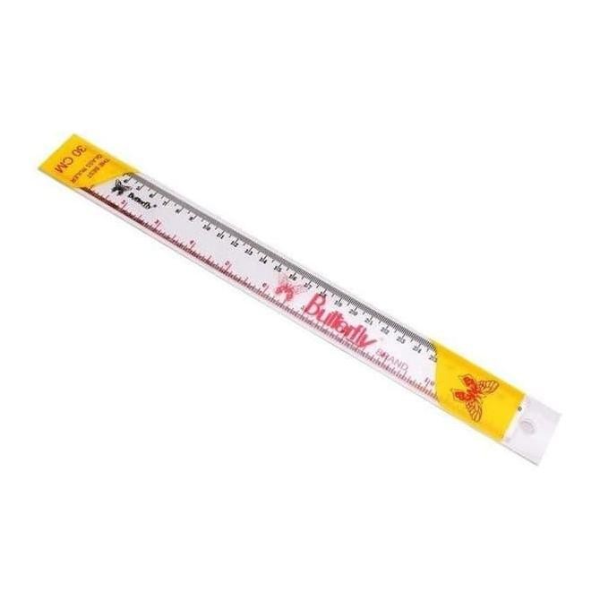 

siap kirim [ lusin ] penggaris plastik 30 cm - butterfly murah!