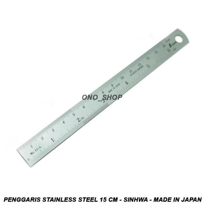 

siap kirim penggaris stainless steel 15 cm - sinhwa - made in japan