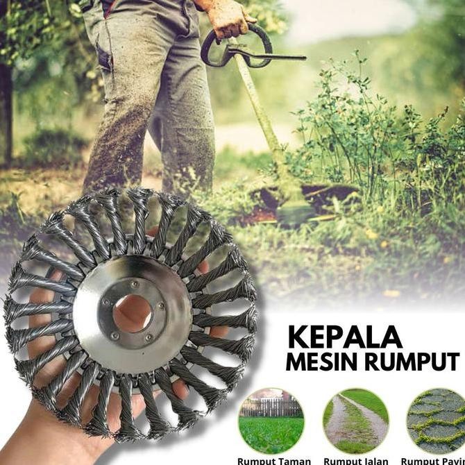 Kepala Sikat Kawat Mesin Potong Rumput Teras Jalan Paving Block