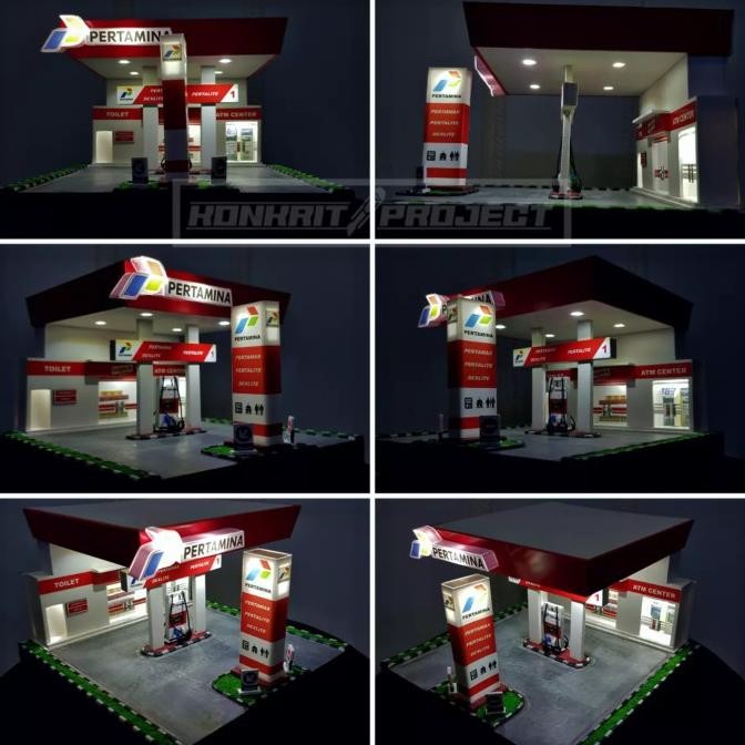 Miniatur Diorama Hotwheels Pom Bensin SPBU Pertamina Skala 1/64