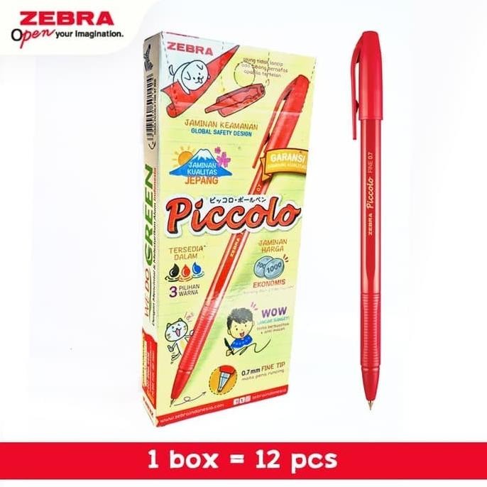 

Tersedia Zebra Pulpen Piccolo - 0,7 Hitam Isi 12 Pcs