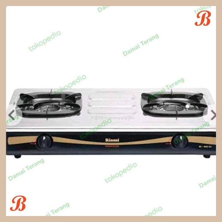 [DMT] RINNAI RI 602 DI - BLACK - KOMPOR GAS 2 TUNGKU BURNER DRAGON