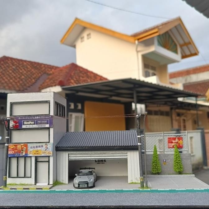 DIORAMA DIECAST APARTMENT & GARAGE