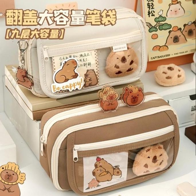

Kotak Pensil Boneka Bulu Lucu CAPYBARA SET + PLUSHIE Edition Gwiyeo Pencil Case Stationery Bag Kawaii Doll