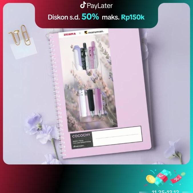 

Zebra Sarasa Clip 0.5 mm x Maruman Notebook Set Gel Pen dan notebook untuk sekolah kampus journalling Paper Stationery Green Yellow