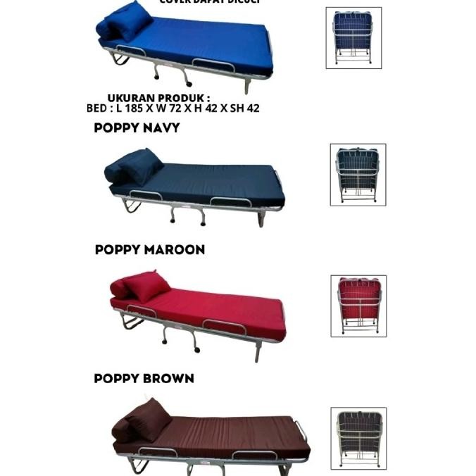 folding bed kasur rangka besi lipat roda