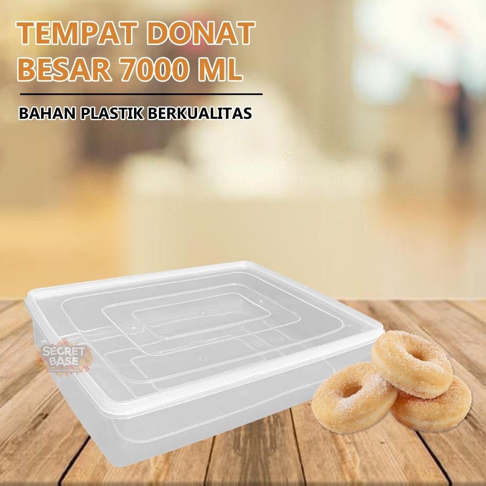 Tempat Donat Besar - Wadah Makanan Serbaguna 7000Ml / Kotak Plastik Rapat Promo