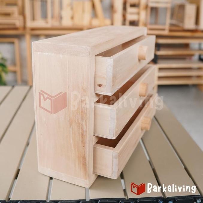 Rak Laci Kecil Serbaguna Kayu Storage Dapur Sendok Garpu Alat Tulis