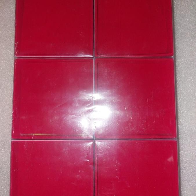 Kotak Box Aksesoris Perhiasan Bross 10x10 cm Merah Bludru Tutup Mika